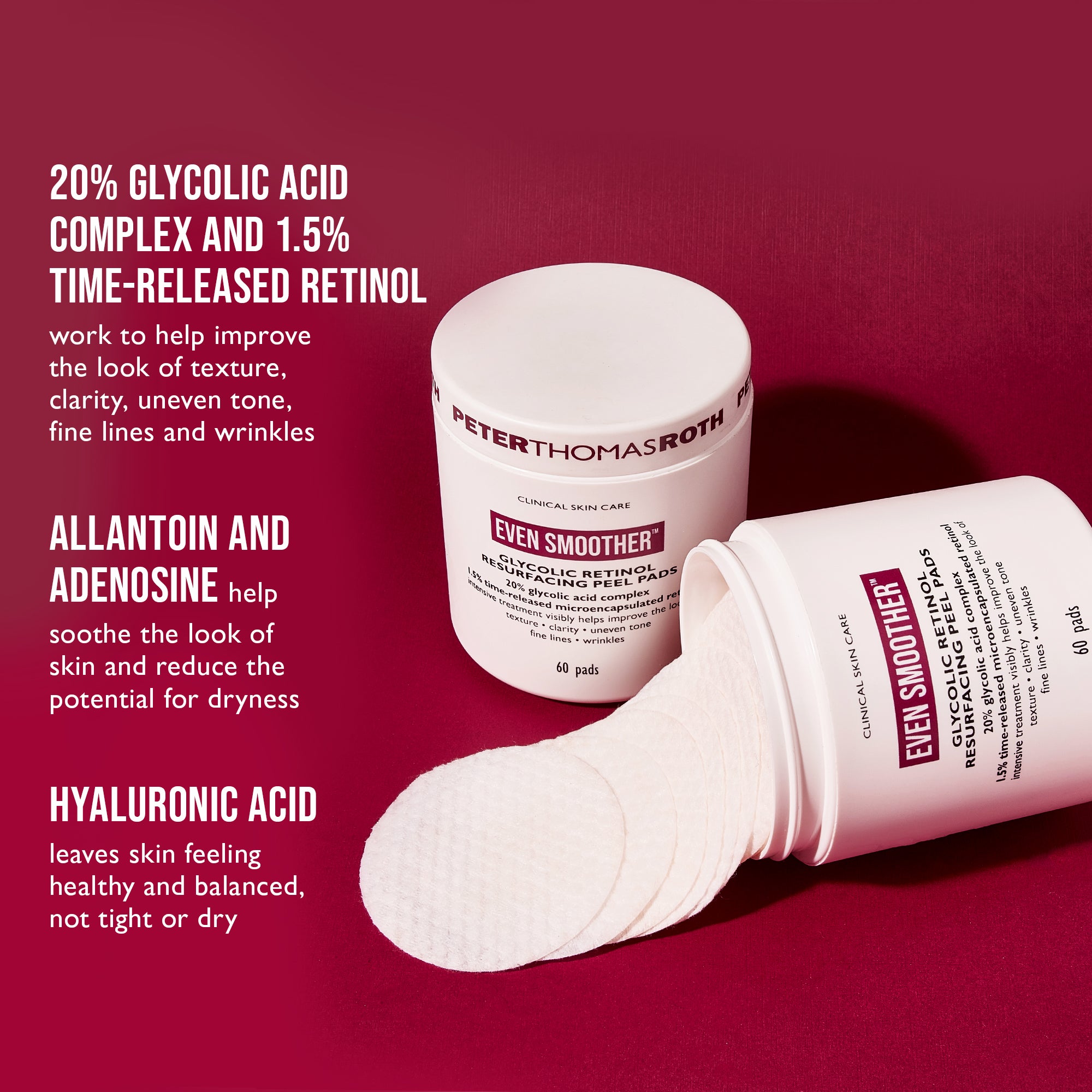 EVEN SMOOTHER Glycolic Retinol Resurfacing Peel Pads image 5